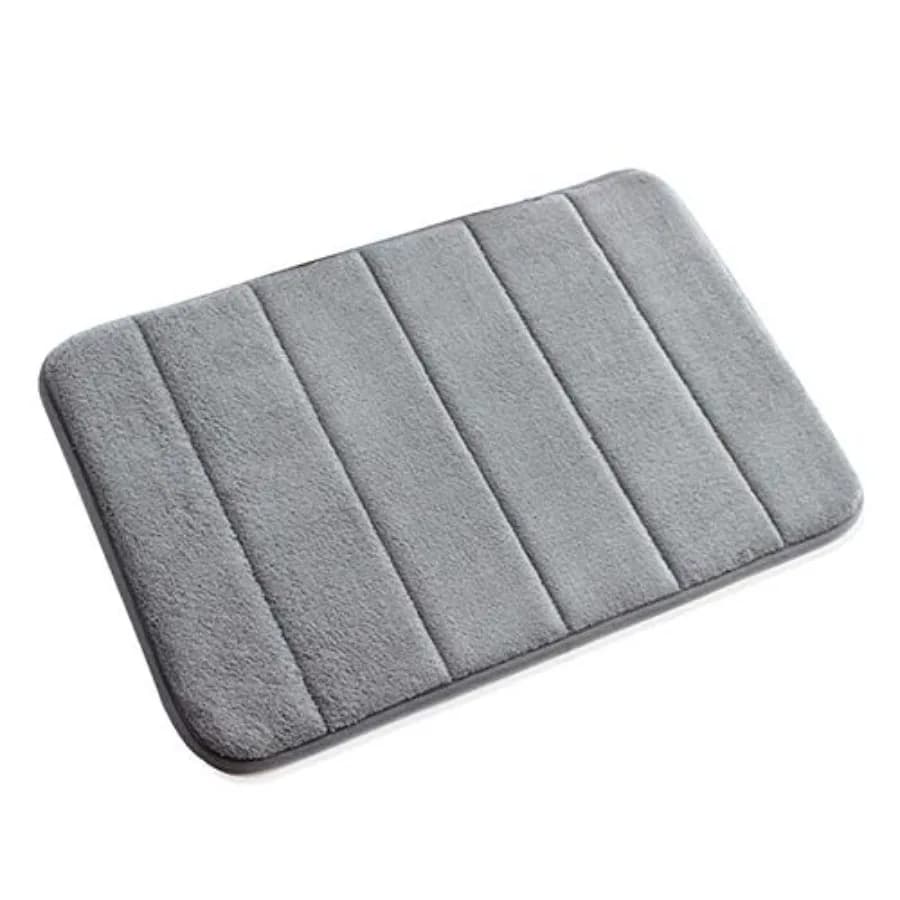 Small Bath Mat Bath Rugs Anti-Slip Memory Foam Non-Slip Bathroom Mat Soft Bathmat Carpet 15.7" X 23.6" Gray