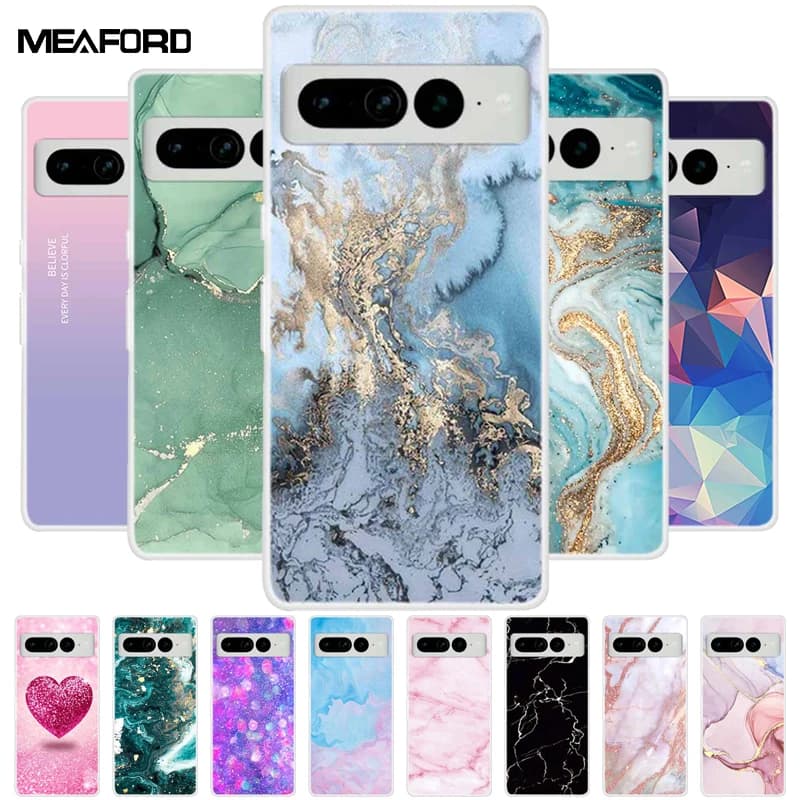 Per Google Pixel 7 Pro Custodie Pixel7 5G Cover posteriore in silicone TPU morbido marmo trasparente per Google Pixel 7 5G Custodie 6A 7Pro Borse per telefono