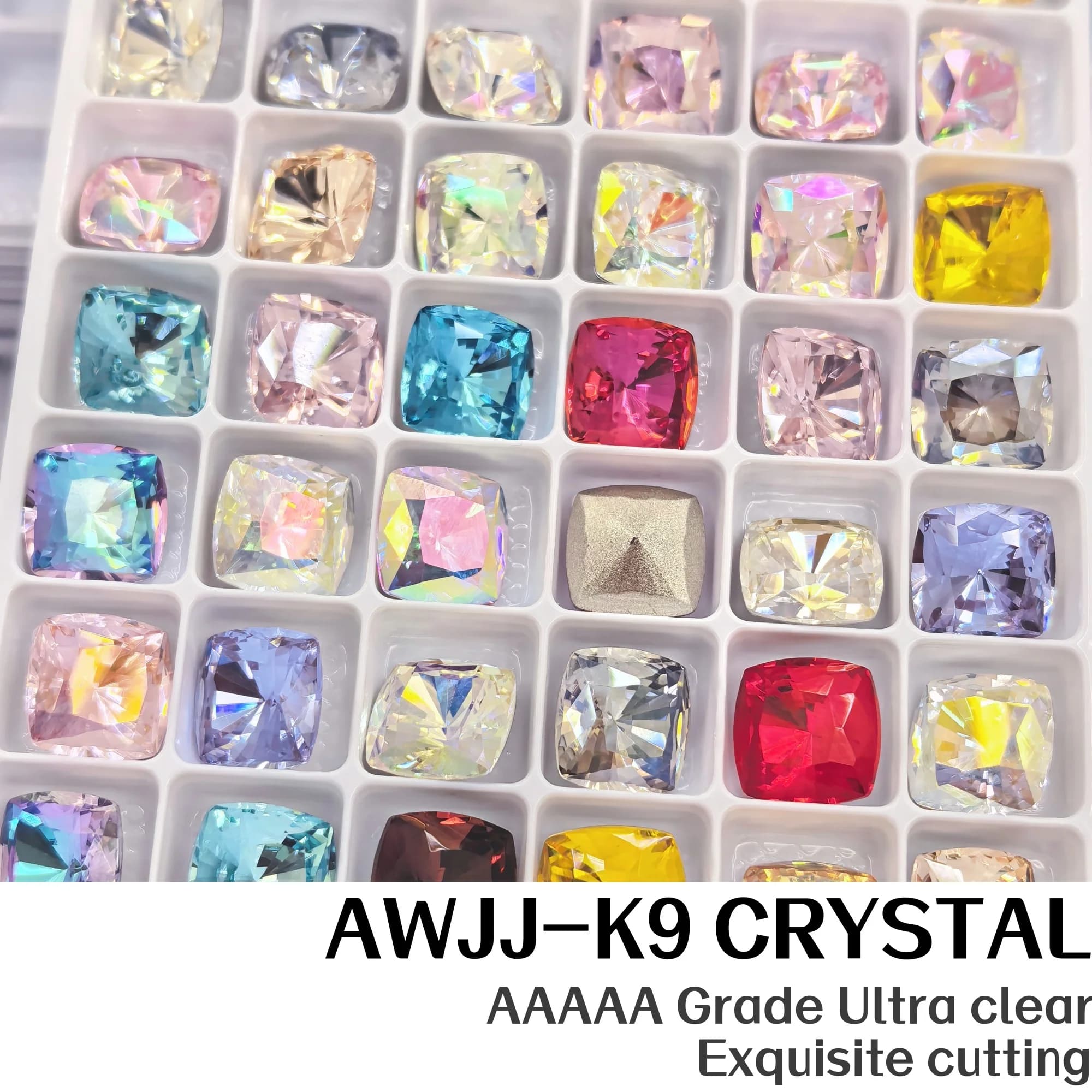 Confezione di Strass in Cristallo K9 da 10mm, Taglio Radiante, Quadrati Spessi, Multisfaccettati, Super Scintillanti, con Fondo Appuntito per Gioielli per Unghie Fai da Te