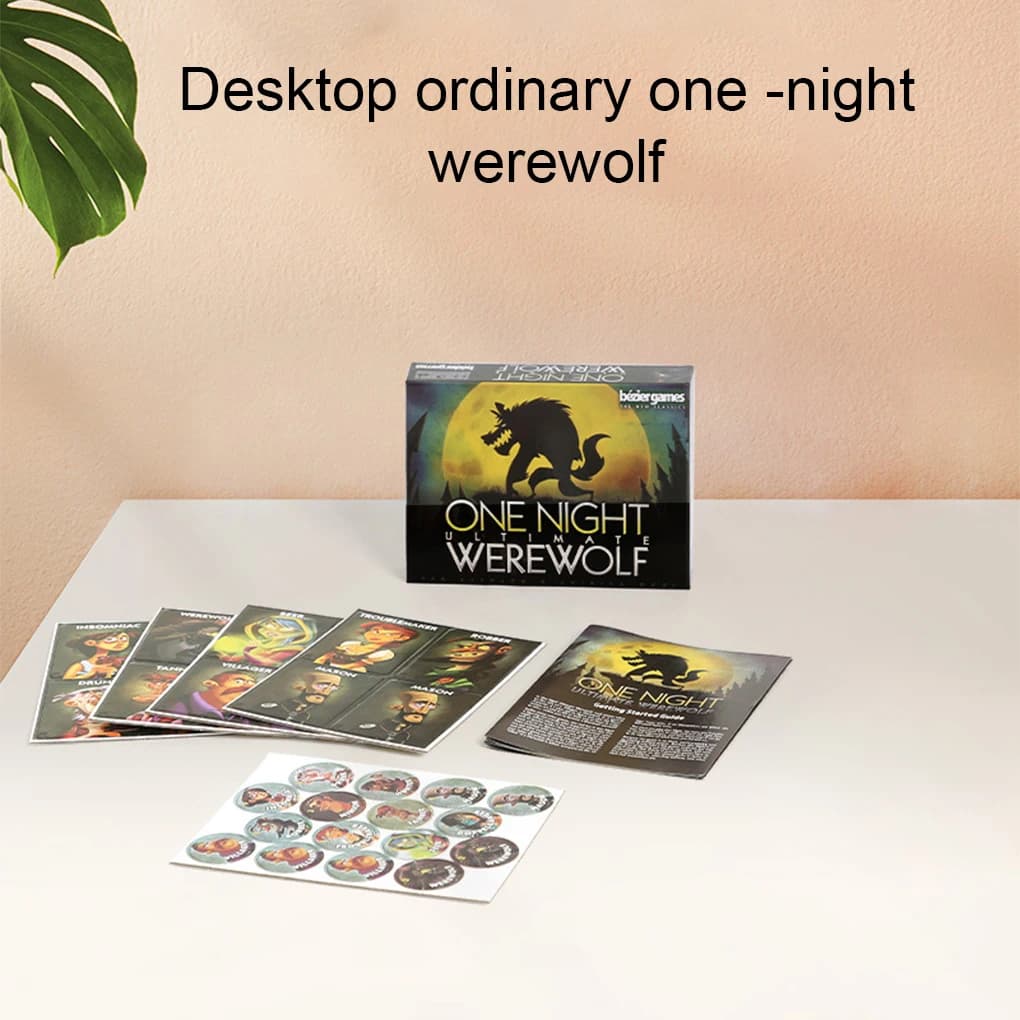 Gioco di Carte Desktop Werewolf (One Night) - Gioco di Carte Puzzle con Tavolo da Gioco, Libera l'Immaginazione, Carte da Gioco Versatili