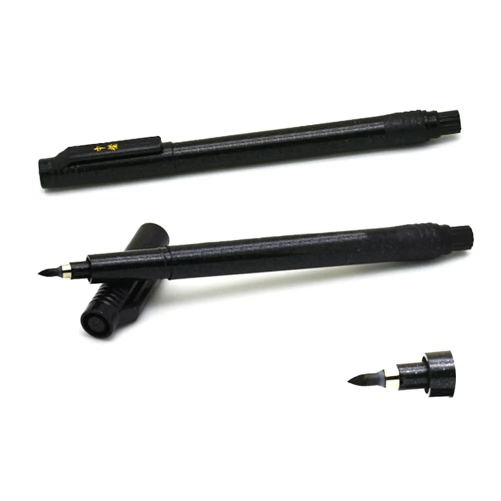 4Pcs Brush Calligraphy Pen Set Fine Medium Broad Tips Ergonomic Wood Handle Odorless Smooth Flow Ink for Chinese Lettering