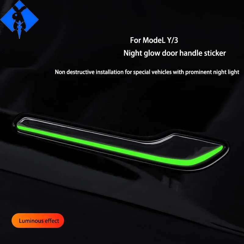 Adesivi per maniglie per portiere auto Anti-graffio luminosi per Tesla Model 3/Y Adesivi per auto resistenti ai graffi Accessori per auto universali
