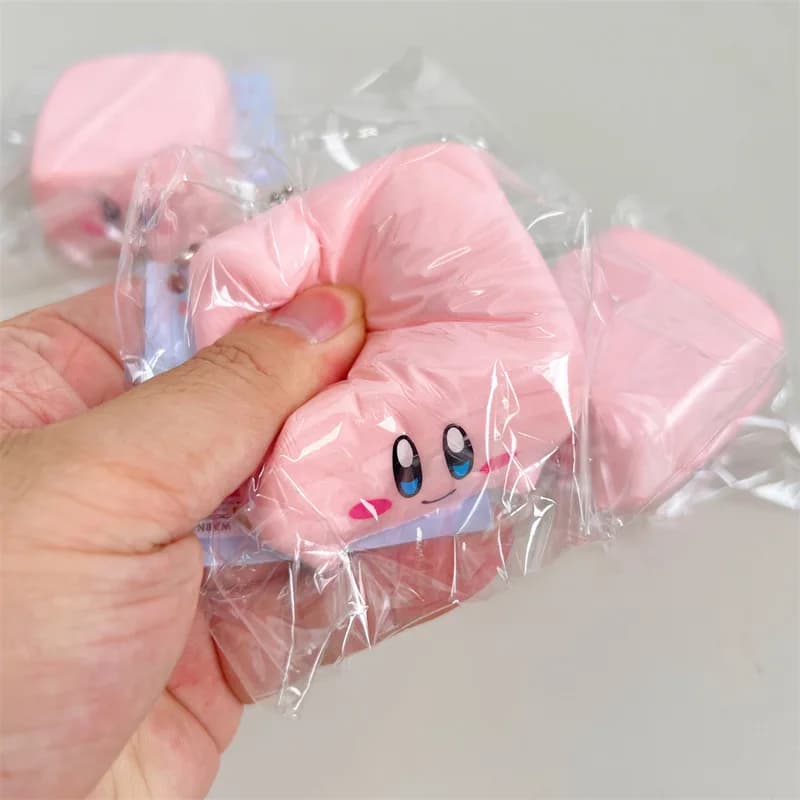 Kawaii Square Kirby Tofu Squishy Slow Rising PU Stress Relief Squeeze Fidget Toy Cute Cartoon Decompression Kids Birthday Gift