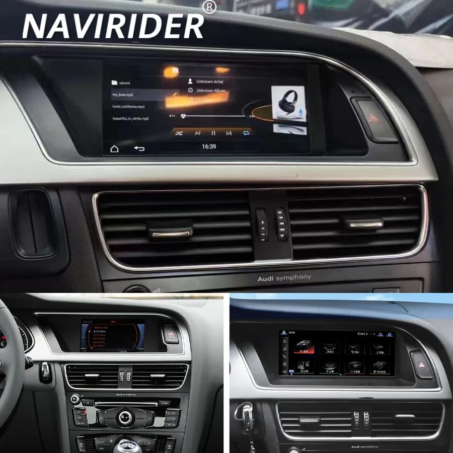For Audi A4 A4L B8 A5 2009-2016 Android 15 Car Multimedia Player Wireless CarPlay Screen AutoRadio Stereo GPS Navi Head Unit