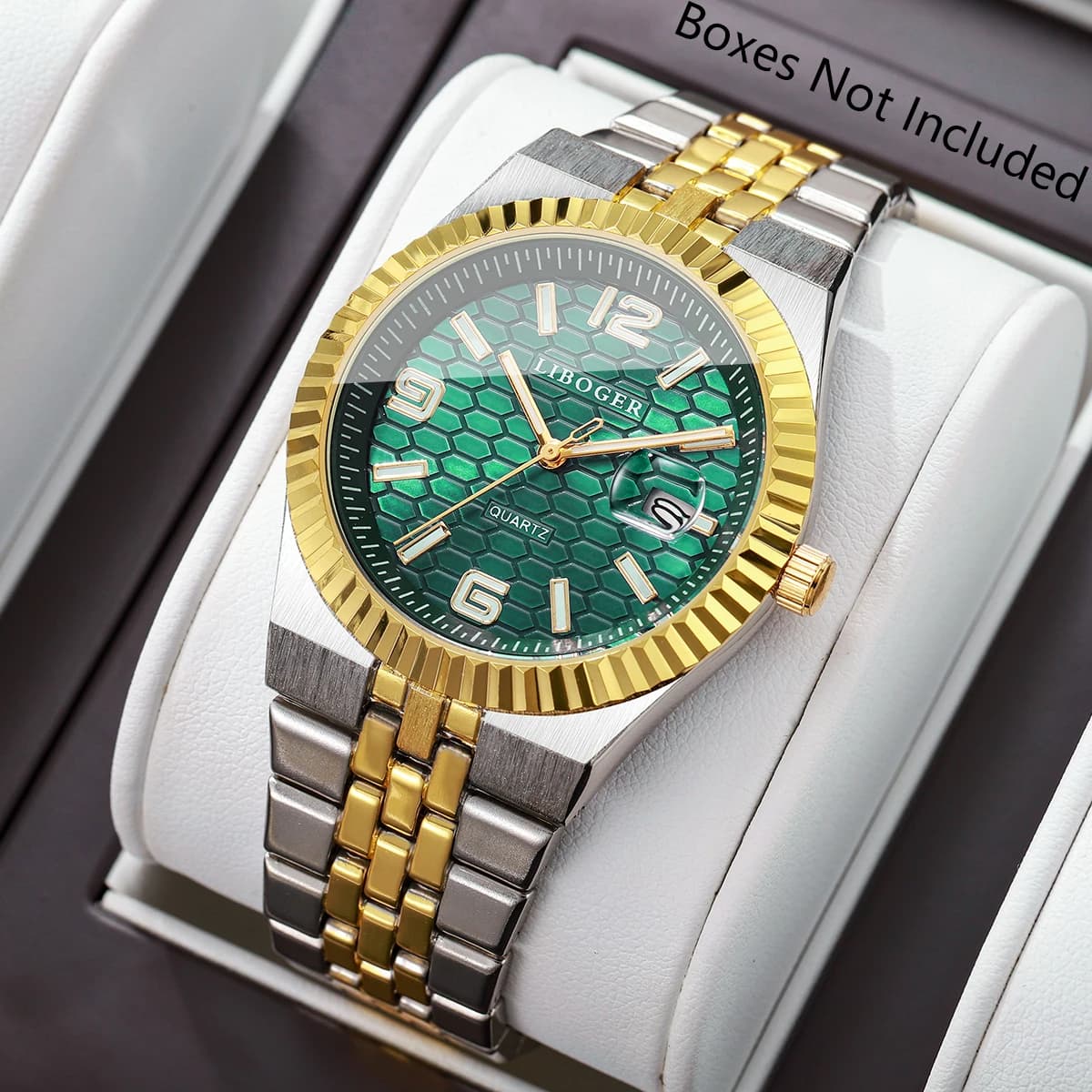 Orologio da Uomo con Quadrante Arabo alla Moda, Calendario, Movimento al Quarzo, Cinturino in Acciaio Inossidabile di Lusso, Orologi da Uomo per Affari, Reloj Hombre (Senza Scatola)