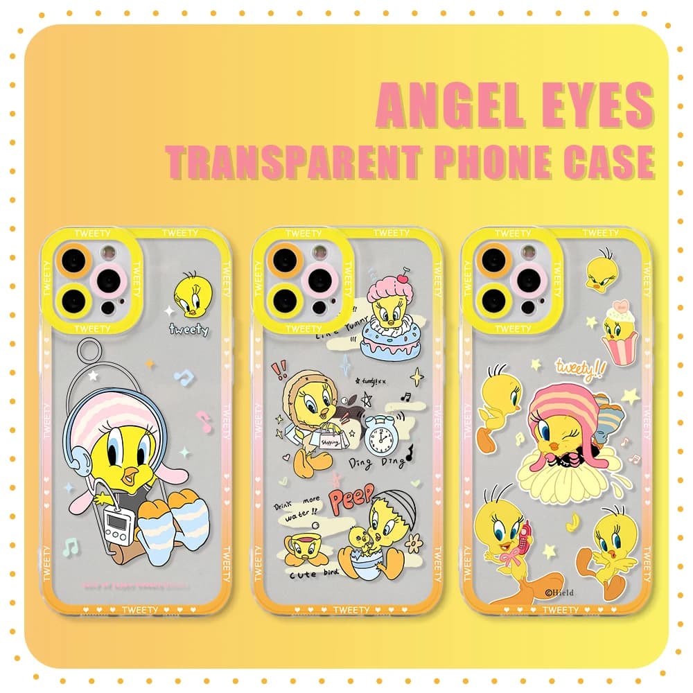Lovely Tweetys Ducks Phone Case for Apple iPhone 17 Air 16 15 14 Plus 13 12 11 Pro Max Border printing Soft Transparent Cover