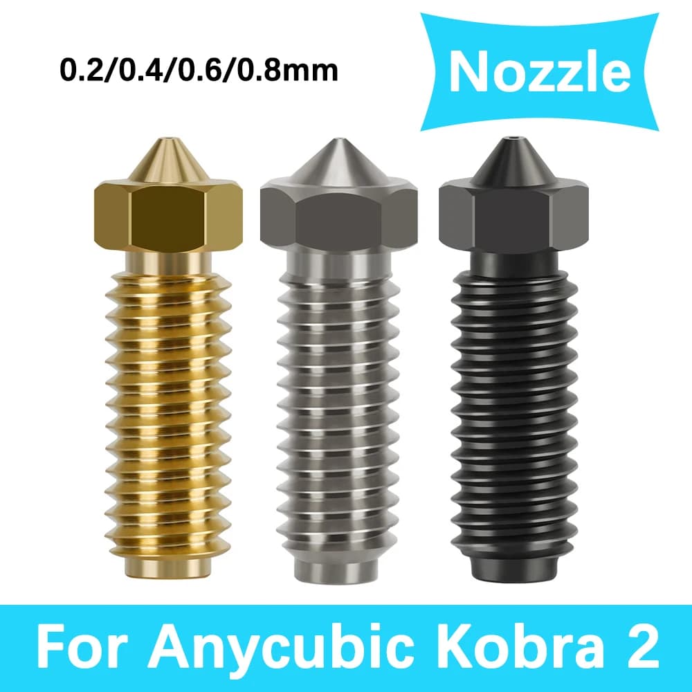 Nozzles For For Anycubic Kobra 2 Hotend Brass Copper Hardened Steel Nozzle For Anycubic Kobra 2 Plus/ Kobra 2 Pro/ Kobra 2 Neo