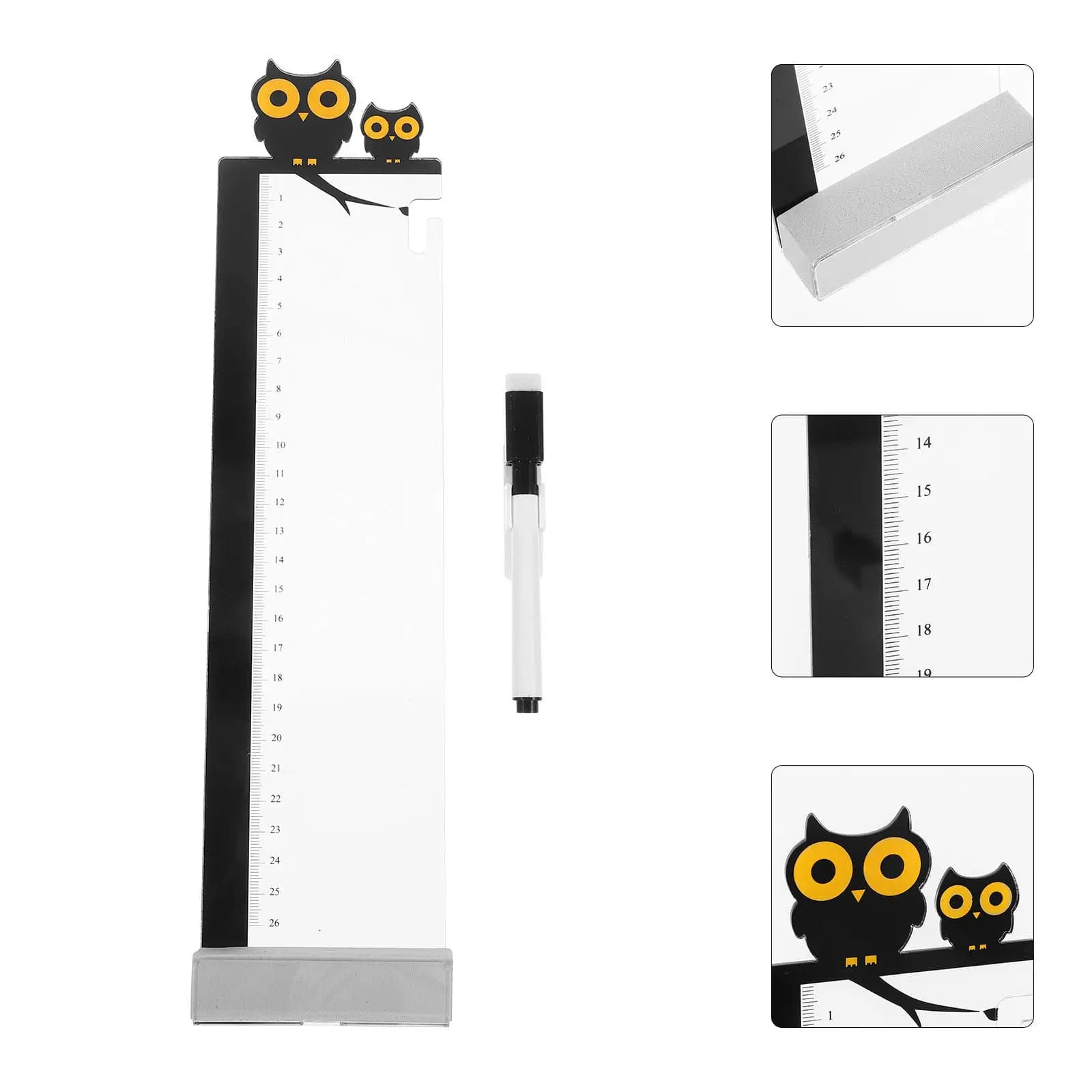 2Pcs Acrylic Monitor Side Message Board Sticky Memo Pad for Computer Screen Organizer with Ruler Function Photo Note Display