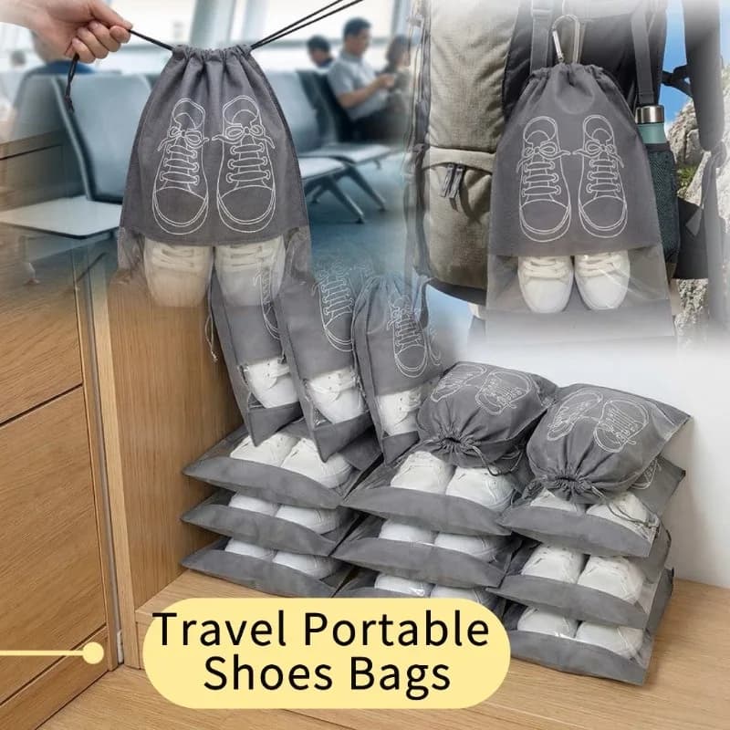 1-30pc Travel Reusable Shoes Storage Organizer Bags Travel Portable Closet Bag Waterproof Pocket Clothing Tranparent Hanging Bag