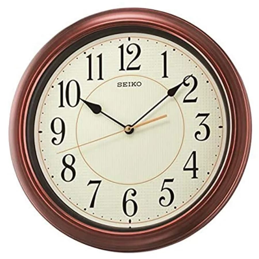 Orologio da Parete in Legno Numerato da 13 Pollici per Soggiorno, Marrone, Movimento Silenzioso Senza Ticchettio