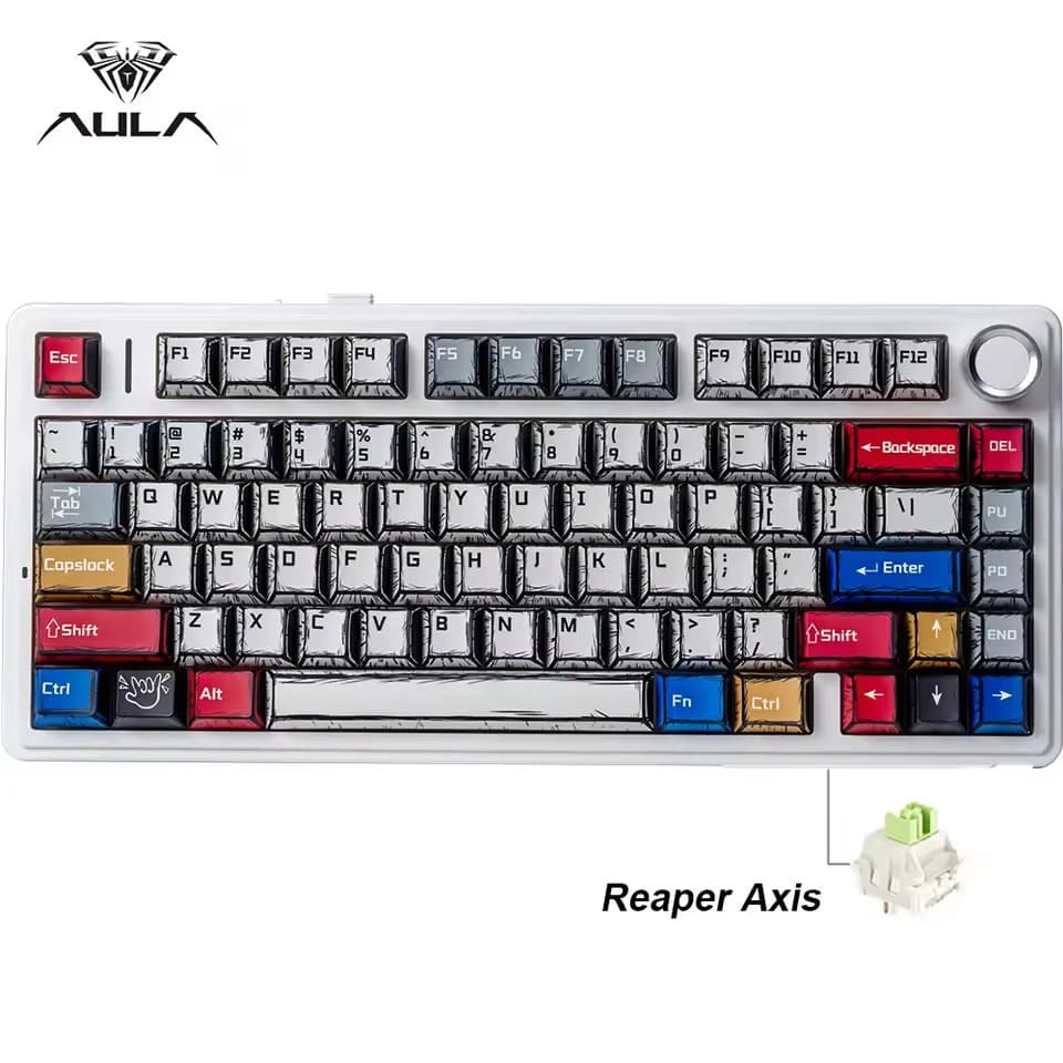 AULA F75 Originale OEM RGB HA CONDOTTO LA Luce PC Personalizzato 2.4G Wireless Gaming Interruttore Meccanico Hot-Swap 75% Tastiera Guarnizione Bluetooth