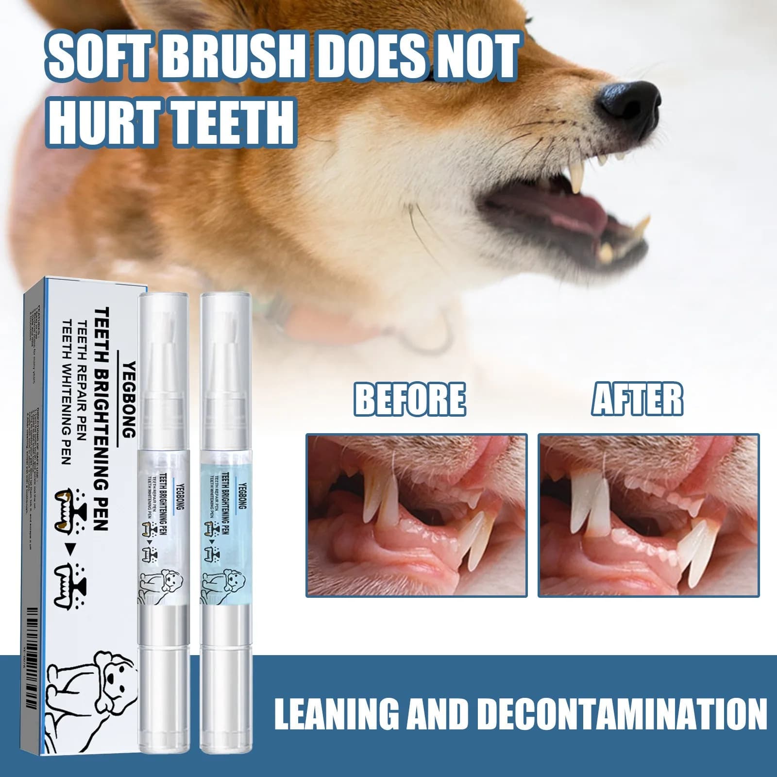 Penna per la Pulizia dei Denti di Cani e Gatti, Rimuovi Tartaro e Placca, Strumento per la Cura Dentale, Accessorio per la Toelettatura degli Animali Domestici