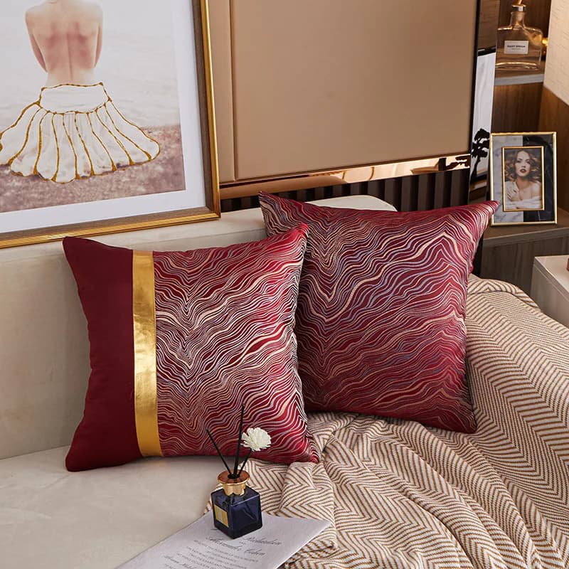 45x45cm Jacquard Luxury Cushion Cover Embroidery High Quality Decor Sofa Pillow Cover Decorative Pillowcase Beige Cushion Covers