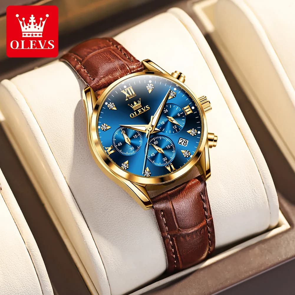 OLEVS 5523 Brand New Women's Watch Quartz Watch With Fashionable Waterproof Leather Strap For Luminous Wrist Watch With Women's Chronograph