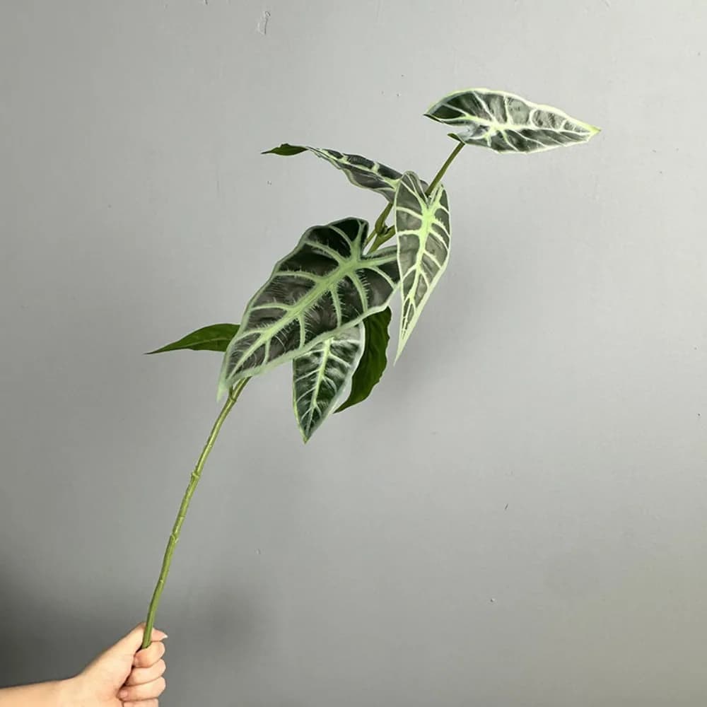 Long Branch Artificial Green Plants Realistic Plastic Fake Tree Leaves Handmade Artificial Leaf Branch Home Office Decor