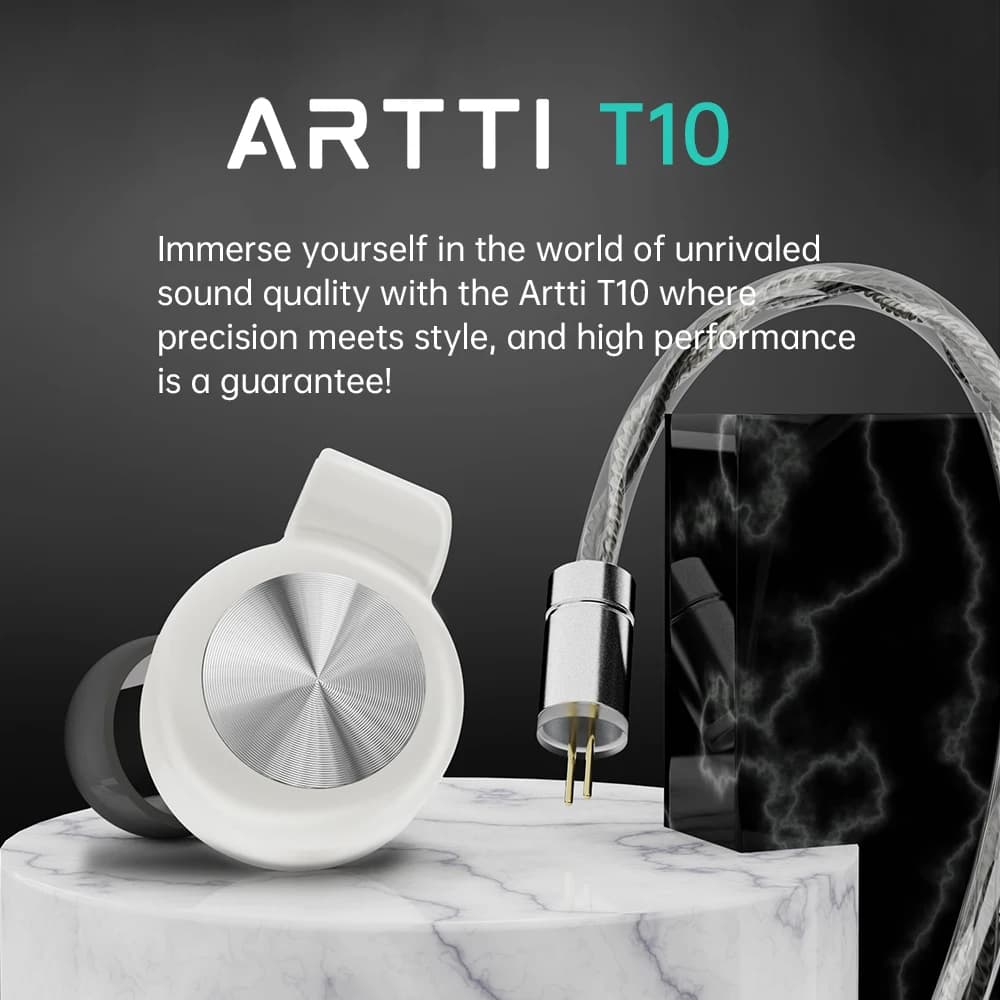 ARTTI T10 In-Ear HIFI Headphones with 14.2 mm planar driver with connector detachable from 0.778 to 2 pin Cable with 3.5/4.4 mm plug