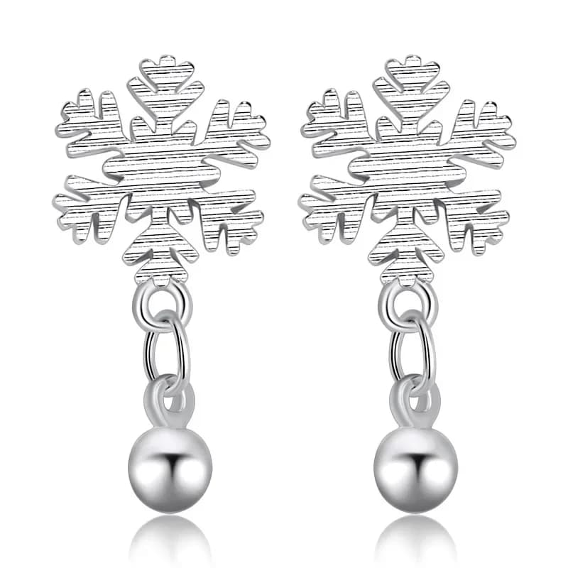 Korea Small Bell 925 Silver Needle Earrings for Women Girl Temperament Snowflake Earrings 2022 Brincos Female Fashion Jewelry
