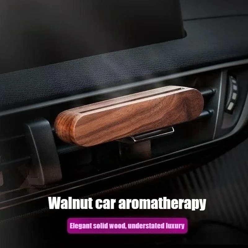 Car Aroma Diffuser Auto Air Outlet Perfume Freshener Vent Clip Wood Essential Oil Holder With Fiber Diffuser Sticks
