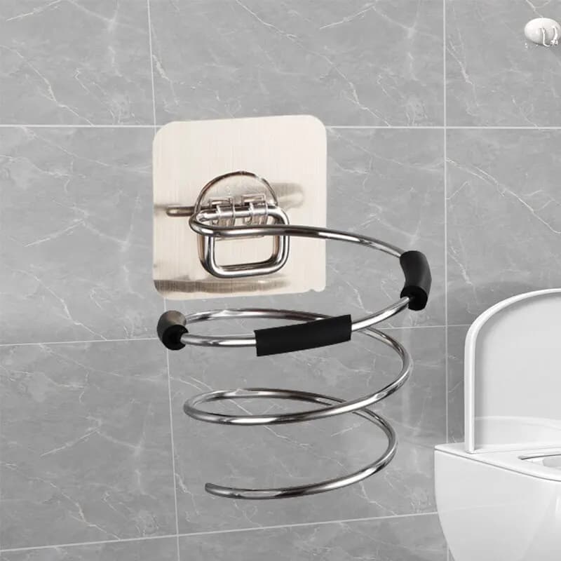 Wall Mounted Spiral Rack Organizer Hair Straightener Dryer Holder Storage Rack For Bathroom Organizer Storage Box Shelf