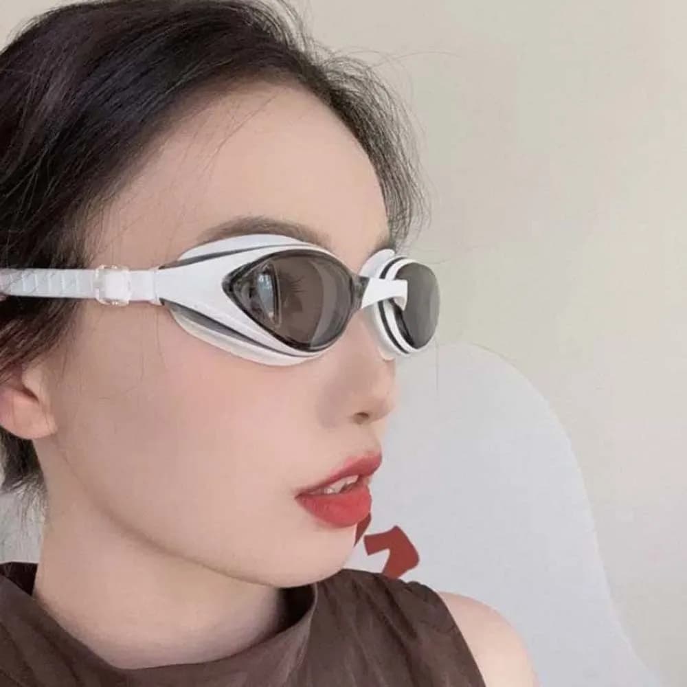 Waterproof TPU Swimwear with Large Montature, Stackable Hidden, Contrast Color, Adjustable Anti-fog Lens in PC