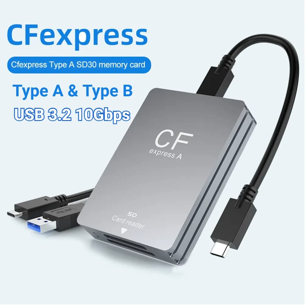 Lettore di schede CFexpress tipo A/B e SD 2 in 1 Supporto per lettore di schede di memoria per lettore CF Express portatile Android/Windows/OS per SLR