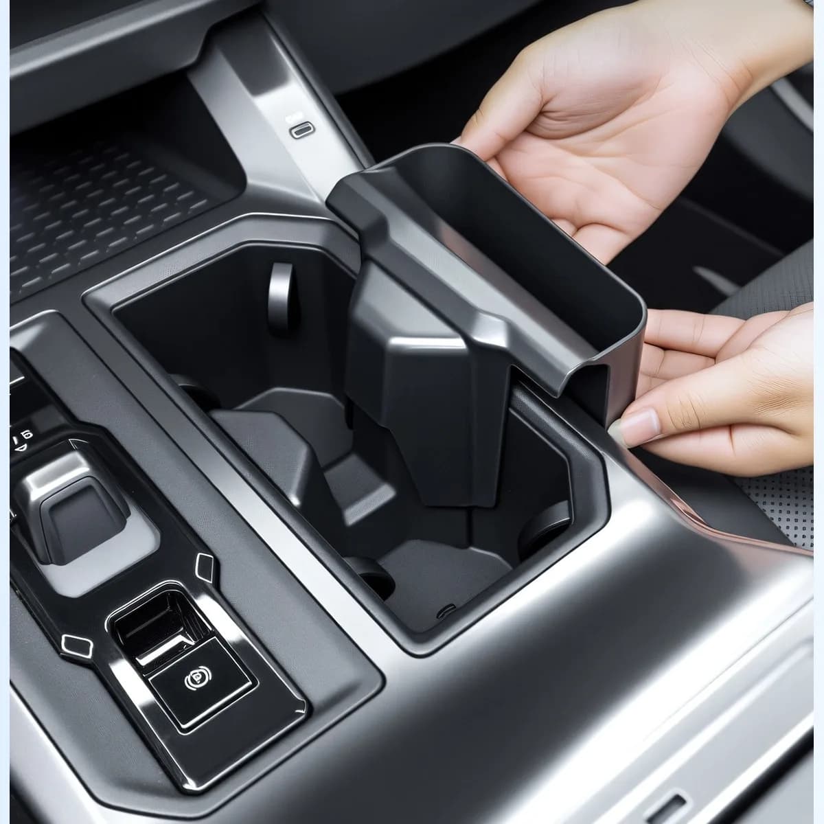 Per Toyota RAV4 2026: Scatola portaoggetti sospesa per console centrale in ABS nero, portaoggetti per leva del cambio, accessori interni auto