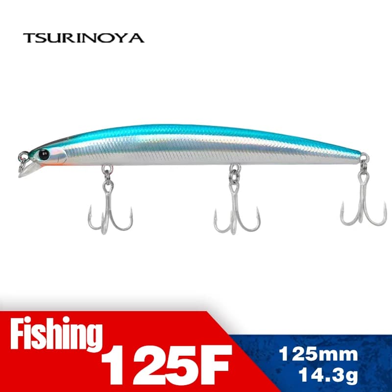 Esca da pesca TSURINOYA DW72 125mm 14.3g gamma superficiale pesciolino galleggiante pesciolino esca dura di ottima qualità bass Fish amo per acqua salata