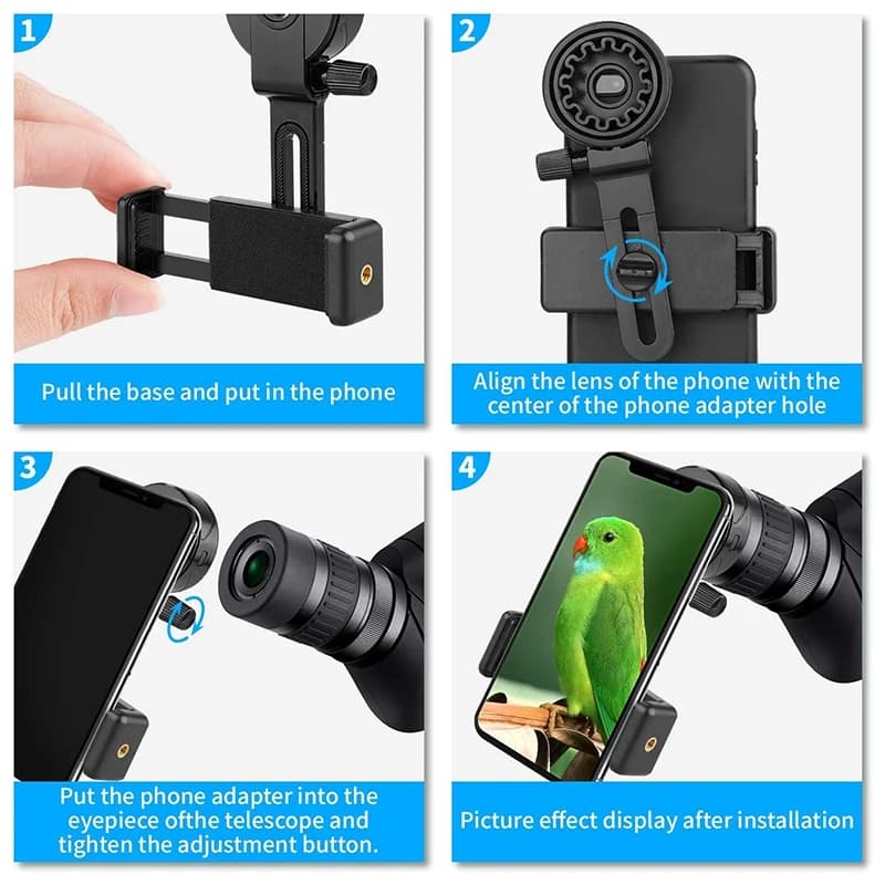 Supporto adattatore per telefono cellulare per telescopio apprendito, telescopio binoculare monoculare compatibile universale