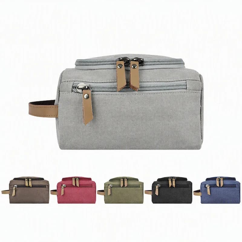 Men's canvas cosmetic bag, women's portable tote bag
