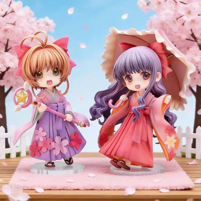 Set di Figure Anime da 10cm di Cardcaptor Sakura Edizione Premium, Kinomoto Tomoyo Daidouji in Kimono, Modellini da Collezione, Decorazione da Scrivania