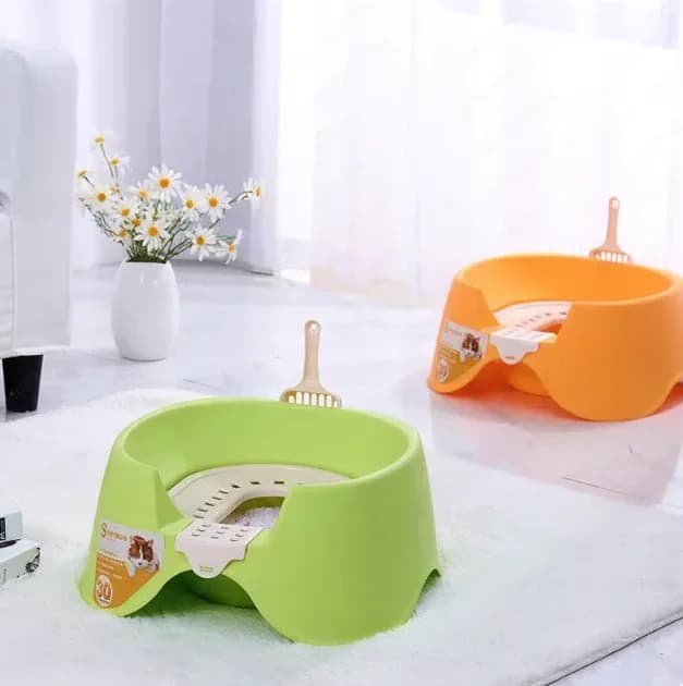 Squatting cat litter box high-value toilet semi-closed anti-splash toilet pet products