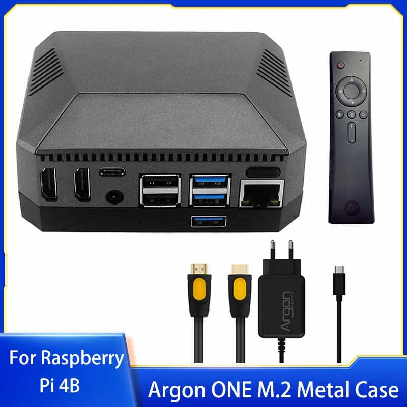 Argon ONE M.2 Aluminum Case Expansion Slot GPIO Cooling Fan for Raspberry Pi 4 Model B