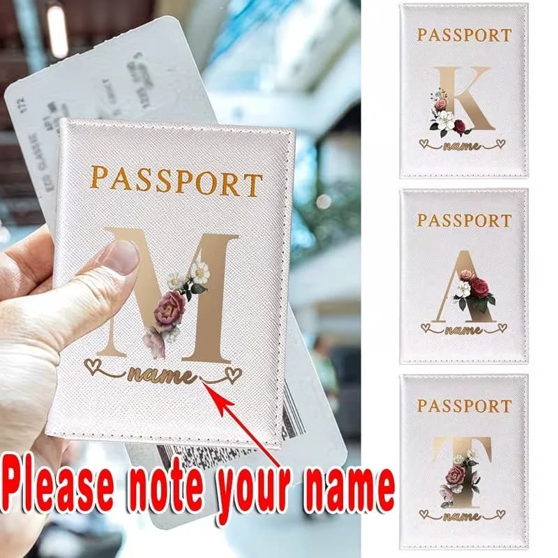 Custom Name/Initials Passport Holder & Document Case - RFID Blocking Waterproof Suitable for Travel, Business, ID Card Protector