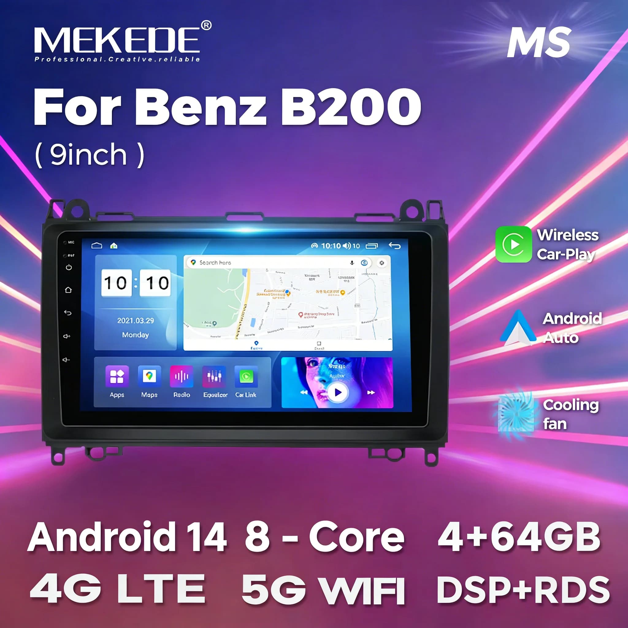 MEKEDE Smart Android System For Mercedes Benz B200 Sprinter W906 W639 AB Class W169 W245 Viano Vito Carplay Radio Touch Screen