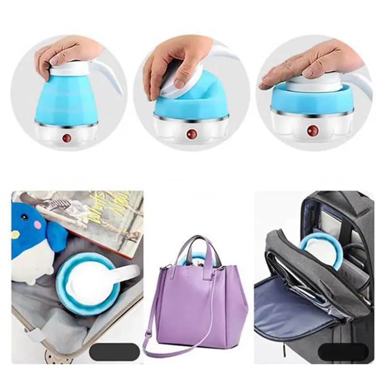 ABBZ-Bollitore elettrico Bollitore elettrico portatile Bollitore elettrico a compressione Mini bollitore elettrico pieghevole da viaggio Spina europea