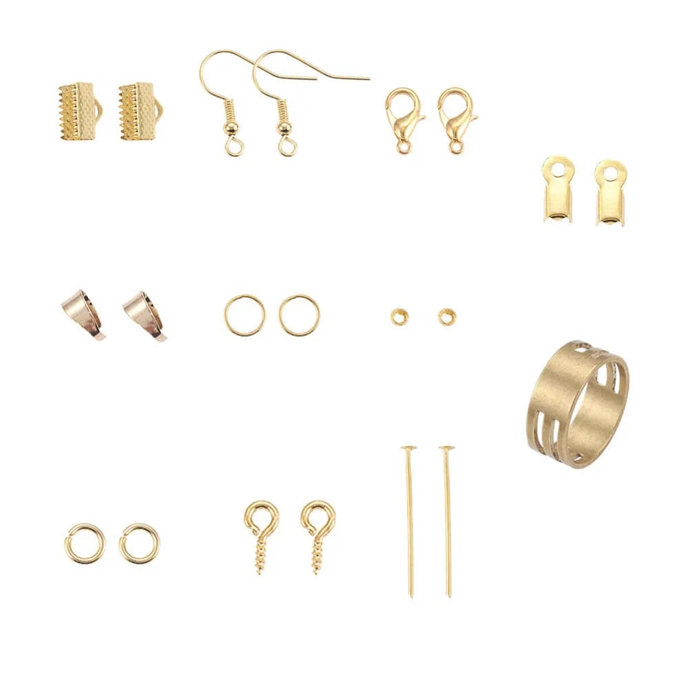 DIY Metal Ear Earrings Accessories Kit Golden Set Including Tool Handmade Jewelry Decoration Perfect Gift for Girlfriend Wife