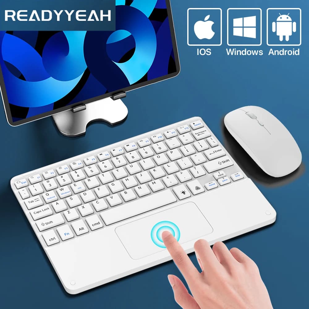Touchpad Wireless keyboard and mouse Bluetooth keyboard for iOS Android Windows Mini ultra slim portable tablet for phone Ipad