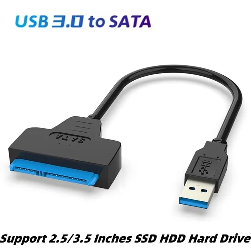 Supporto cavo da USB 3.0 a SATA III Cavo adattatore per disco rigido SSD HDD esterno da 2,5 pollici Convertitore connettore computer per PC portatili