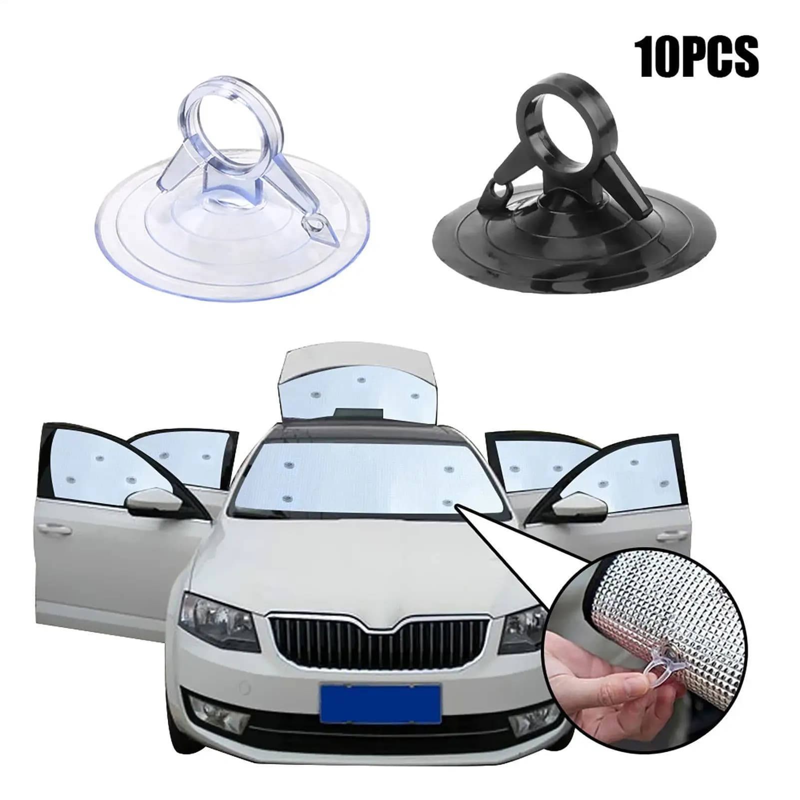 Car Sun Visor Fixing Suction Cup 45mm Black/transparent Suction Cup Hook Car Glass Windshield Automobile Clip Fastener Accessory
