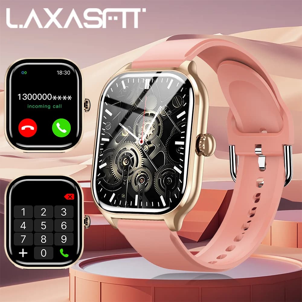 LAXASFIT 2025 Nuovo Smart Watch Bluetooth Chiamata Messaggio Promemoria Monitoraggio della salute 24 ore su 24 Orologio intelligente Regalo per uomini e donne