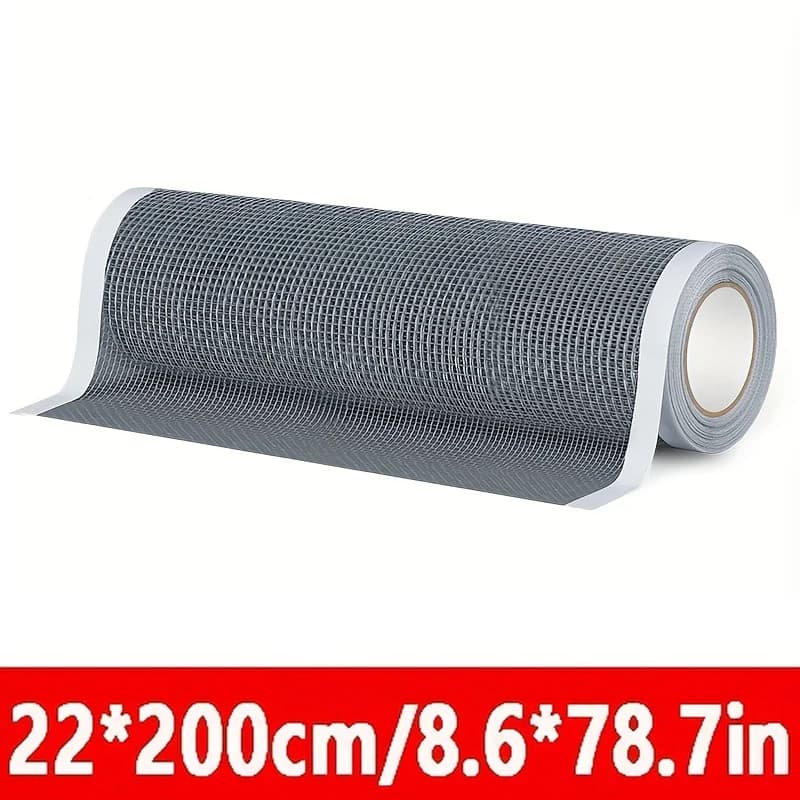 1 rotolo di nastro autoadesivo per riparazione schermo per insetti da 22 cm, toppa in rete metallica per finestre/porte/porte schermo temporaneo a prova di zanzara