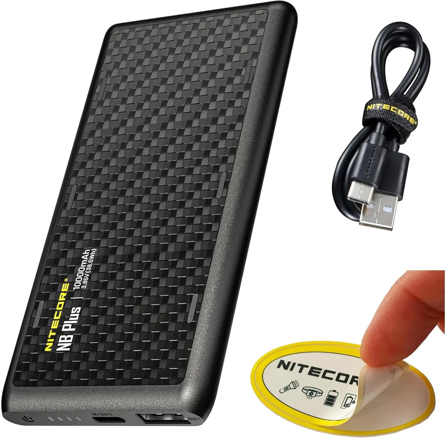 Power Bank Ultra Leggero e Sottile da 10.000mAh con Porte USB-C e USB-A per Ricarica Rapida di Telefoni e Tablet