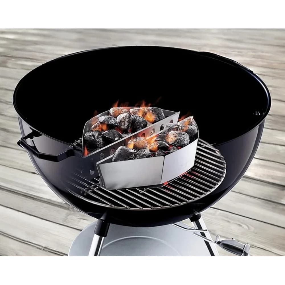 Charcoal Cage BBQ Basket Camping Grill Galvanized Steel Rust-resistant Odor-free Reinforced Edges Smooth Edges
