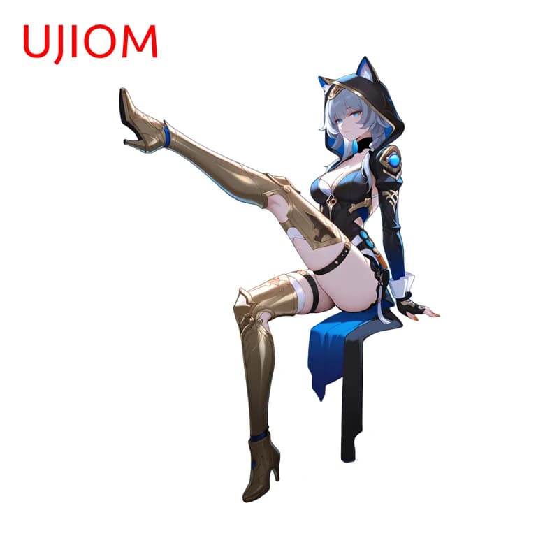 UJIOM Ragazza sexy Cipher Honkai Star Rail Adesivo da parete Moda popolare Leg Lift Interessante decalcomania in PVC Camera da letto Bagno Decor