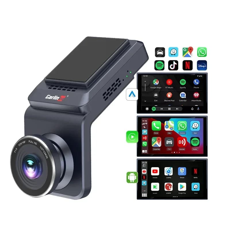 Carlinkit Driving Record for Car Support Android Wireless Carplay Integrated GPS Tracker 4 + 64 GB DVR Driving Record Dash Cam