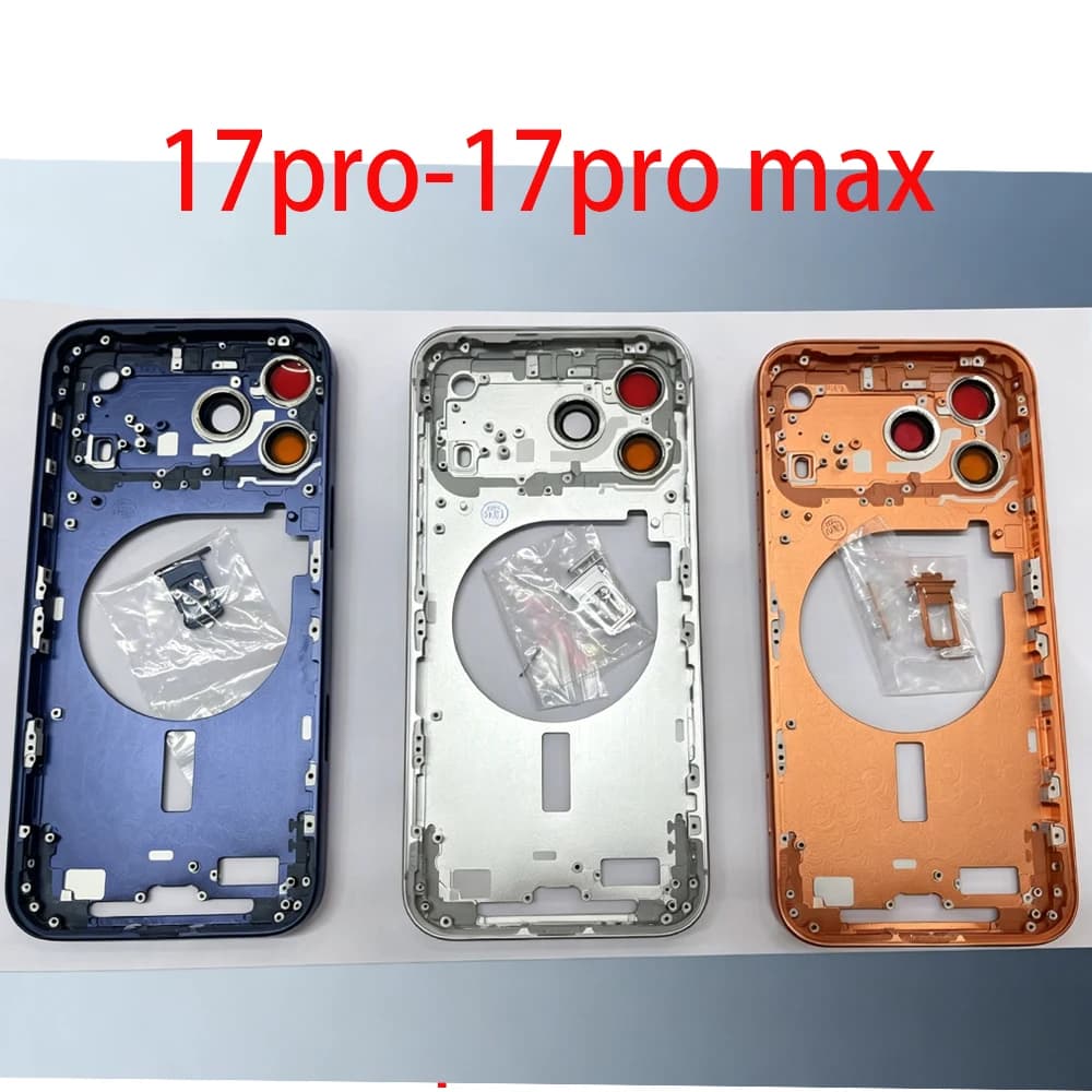 Scocca per iPhone 17 Pro Max: Cover Batteria + Telaio Centrale + Pulsanti Laterali OEM per Cover Posteriore iPhone 17 Pro Max