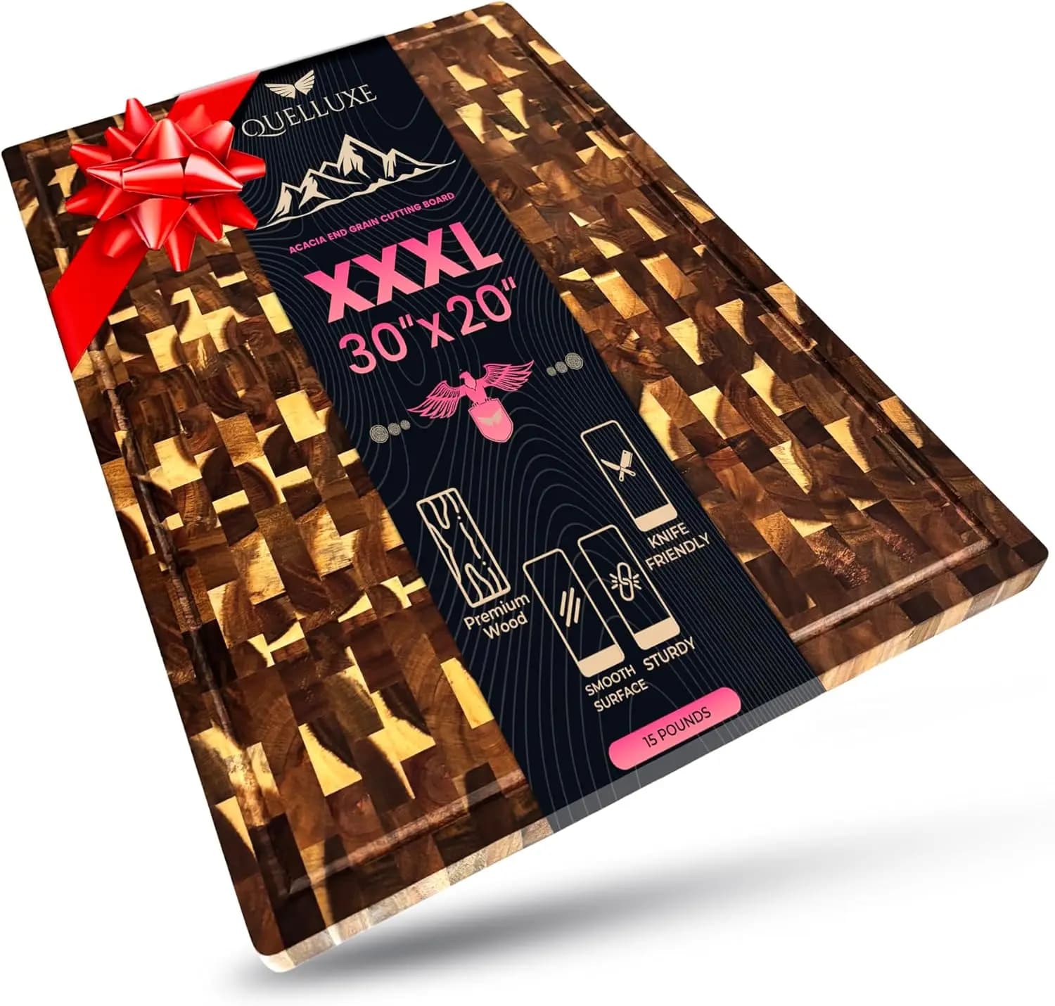 Acacia wood cutting board 30" x 20" Extra Large, XXL, Noodle mat, Cover, Non-resistant butcher block, 3XL