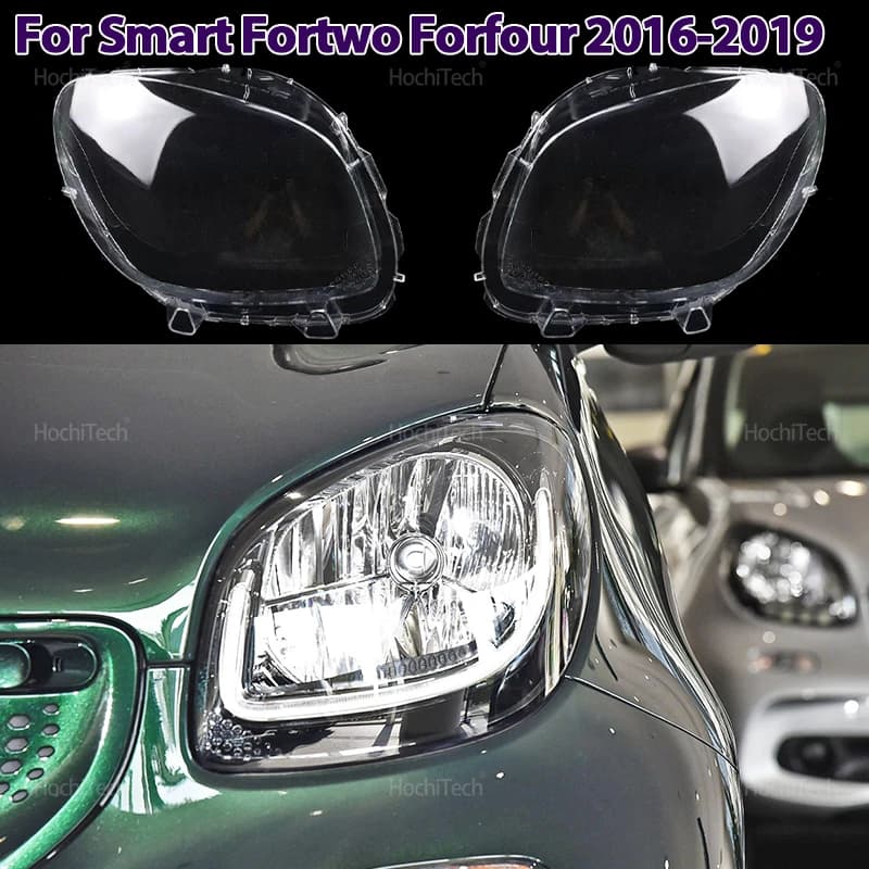Per Smart Fortwo 453 Serie Forfour 2016-2019 Auto Faro Copertura Paralume Faro Copriobiettivo Trasparente Copertura Borsette Luminoso