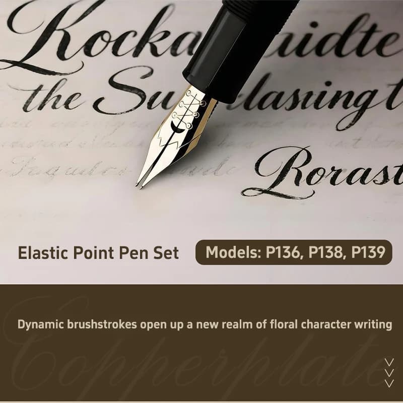 MAJOHN P138 P139 Fountain Pen With Bendable Flexible Art Nib Soft Elastic Tip Floral Sketch Calligraphy Round Script Writing Pen
