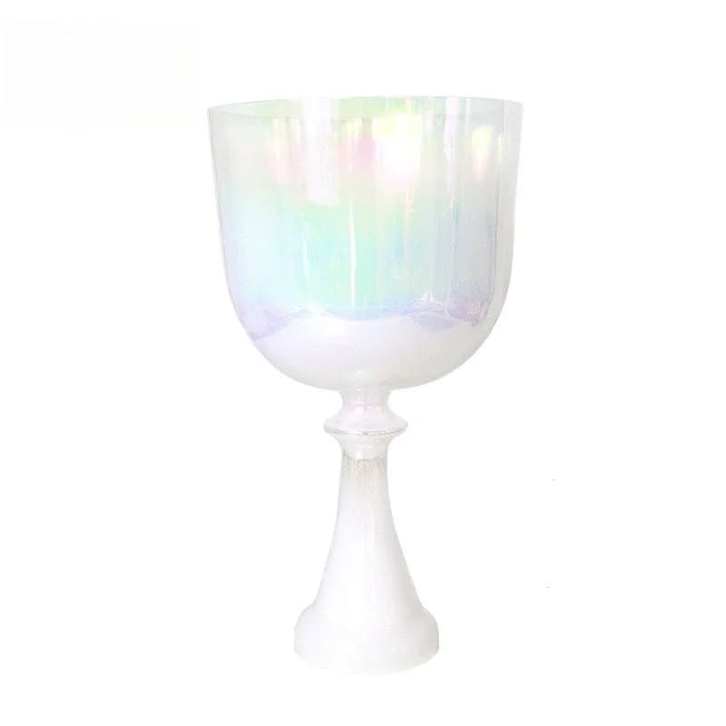 Pearl White Portable Handheld Holy Grail Crystal Singing Bowl Crystal Music Bowl Yoga Decompression Percussion Instrument